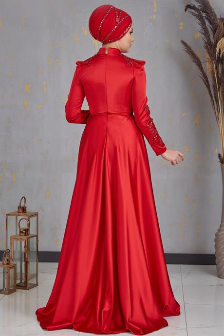 Karaca Tesettür Abiye Kırmızı