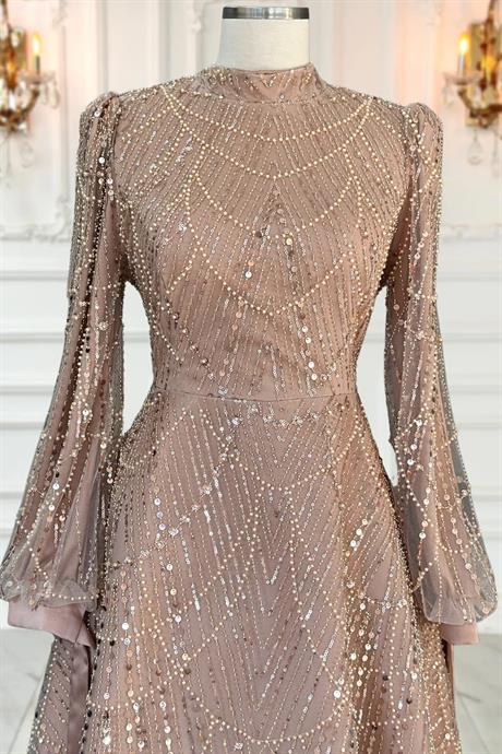 Karina Tesettür Abiye Gold