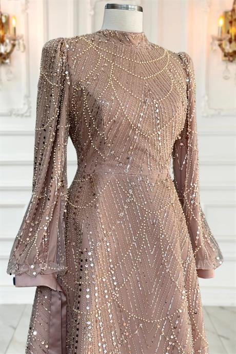 Karina Tesettür Abiye Gold