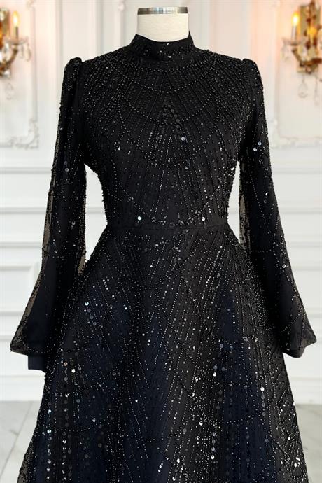 Karina Tesettür Abiye Siyah