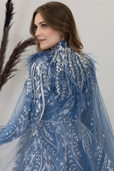 Kayra Tesettür Abiye İndigo