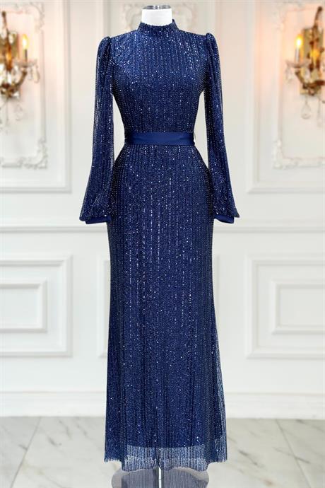 Kayra Tesettür Abiye Lacivert