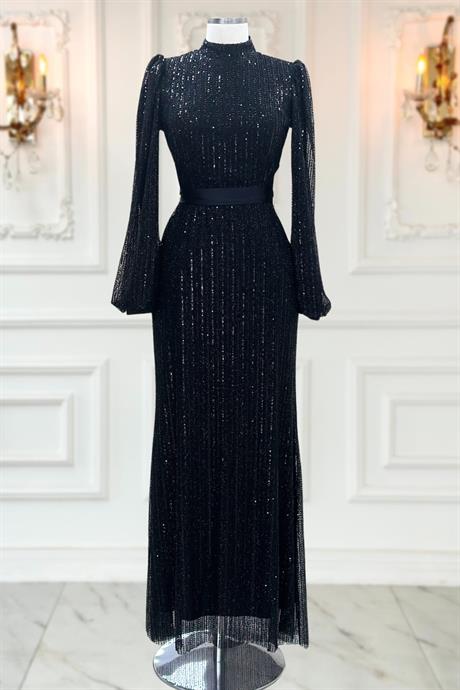 Kayra Tesettür Abiye Siyah