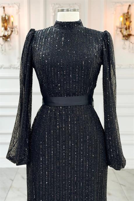 Kayra Tesettür Abiye Siyah