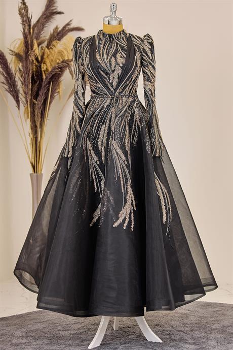 Kübra Tesettür Abiye Siyah