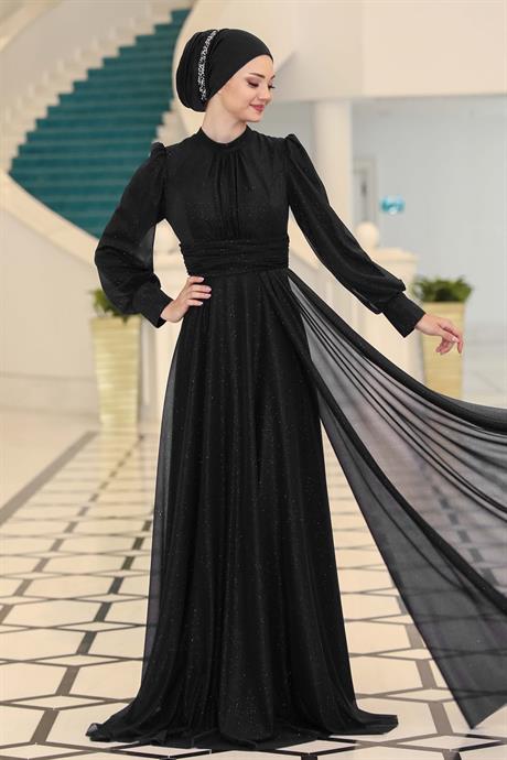 Kübra Tesettür Abiye Siyah