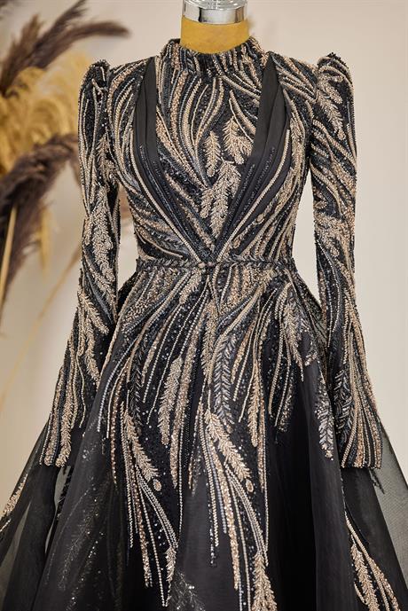 Kübra Tesettür Abiye Siyah