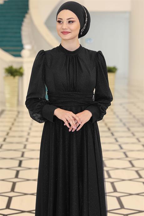 Kübra Tesettür Abiye Siyah