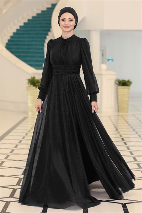 Kübra Tesettür Abiye Siyah