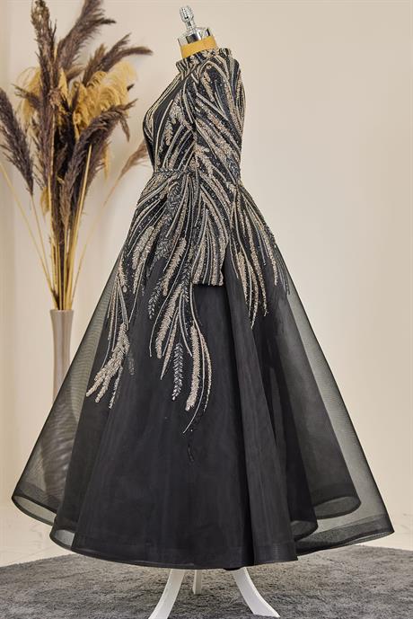 Kübra Tesettür Abiye Siyah