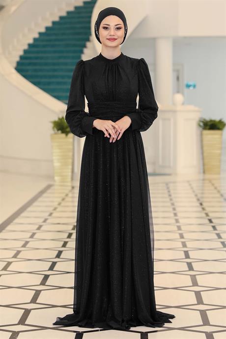 Kübra Tesettür Abiye Siyah