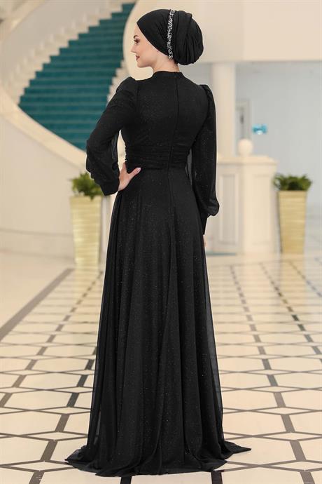 Kübra Tesettür Abiye Siyah