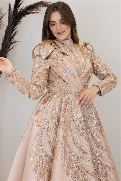 Larin Tesettür Abiye Gold