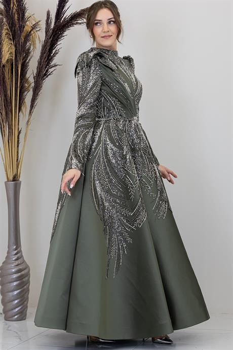 Larin Tesettür Abiye Haki