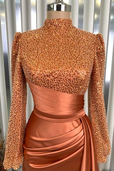 Lavin Tesettür Abiye Oranj