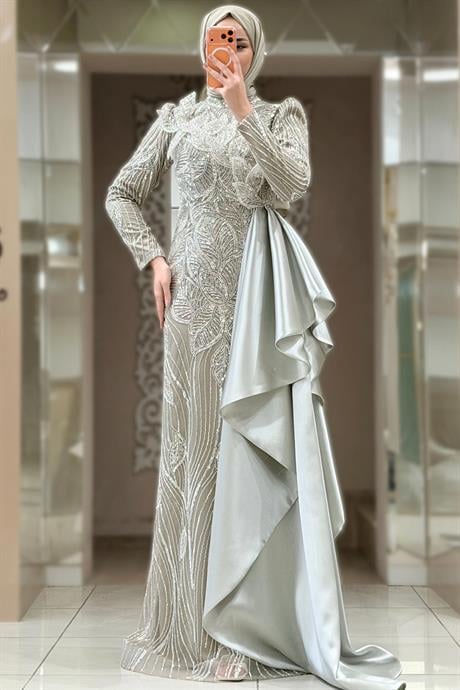 Leyla Tesettür Abiye Mint