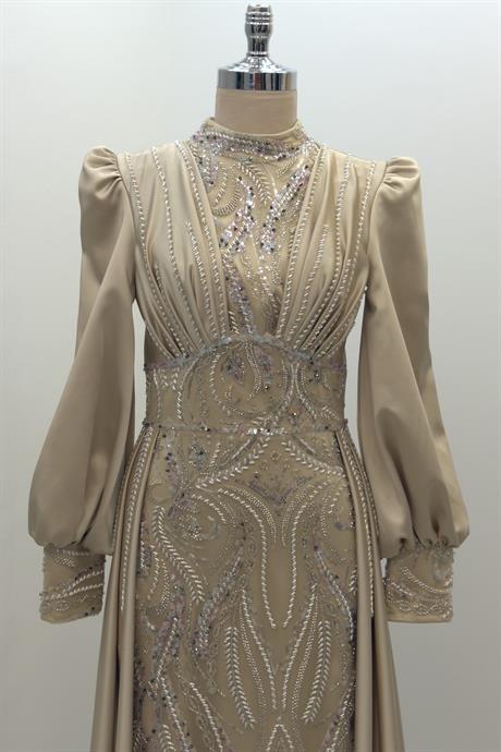 Lily Tesettür Abiye Gold