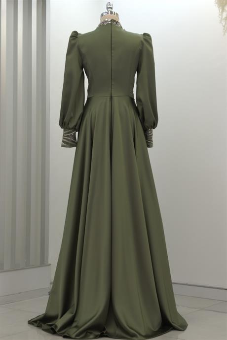 Lily Tesettür Abiye Haki