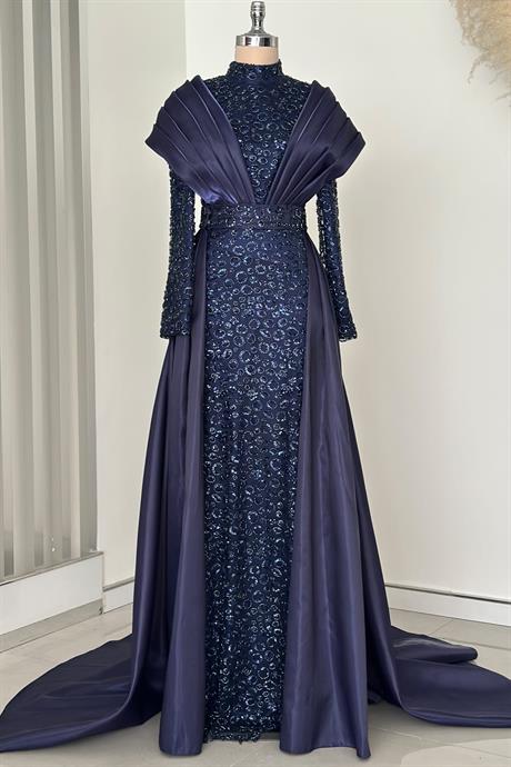 Lima Tesettür Abiye Lacivert