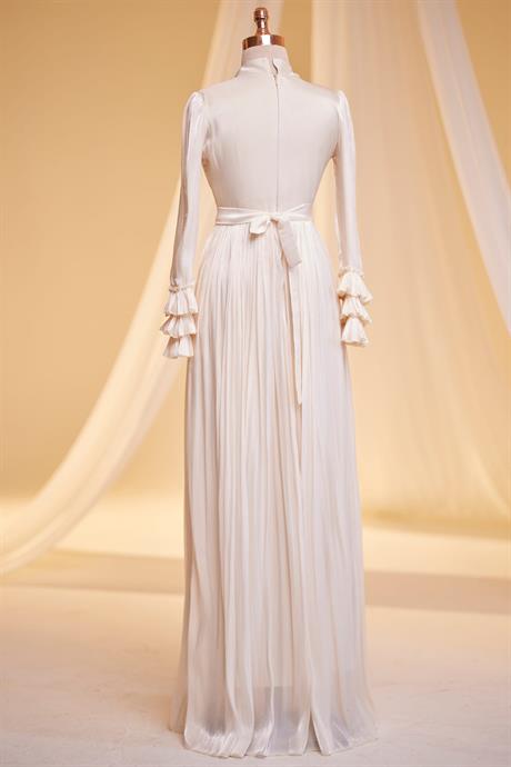 Lina Tesettür Abiye Ekru