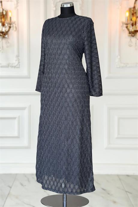 Mahi Dantel Tesettür Abiye Antrasit