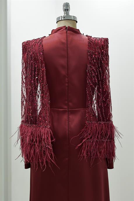 Matmazel Tesettür Abiye Bordo