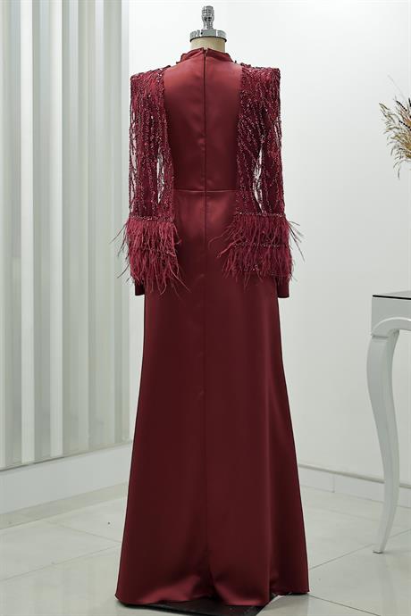 Matmazel Tesettür Abiye Bordo