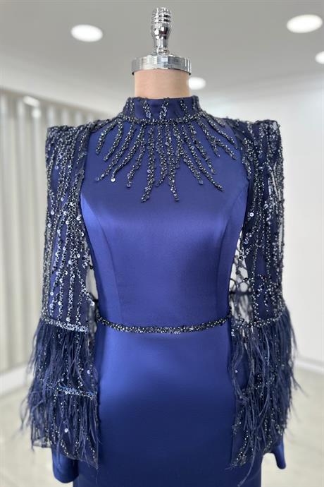 Matmazel Tesettür Abiye Lacivert