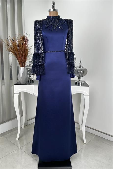 Matmazel Tesettür Abiye Lacivert