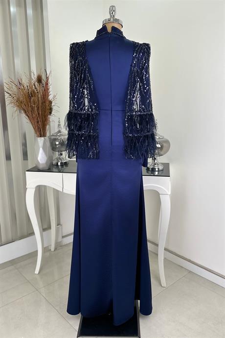 Matmazel Tesettür Abiye Lacivert