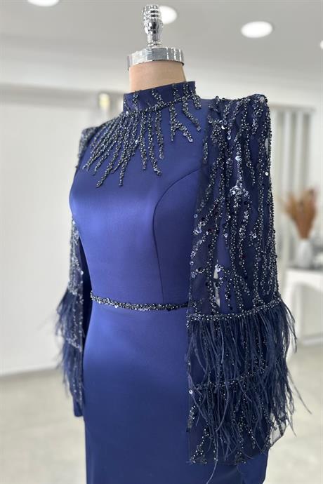 Matmazel Tesettür Abiye Lacivert