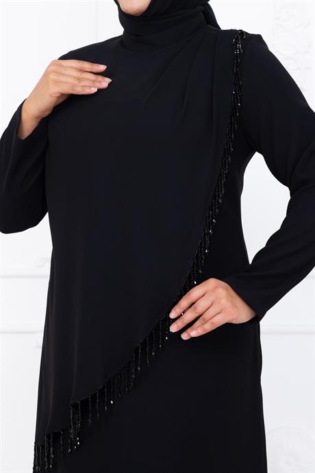 Melek Tesettür Abiye Siyah