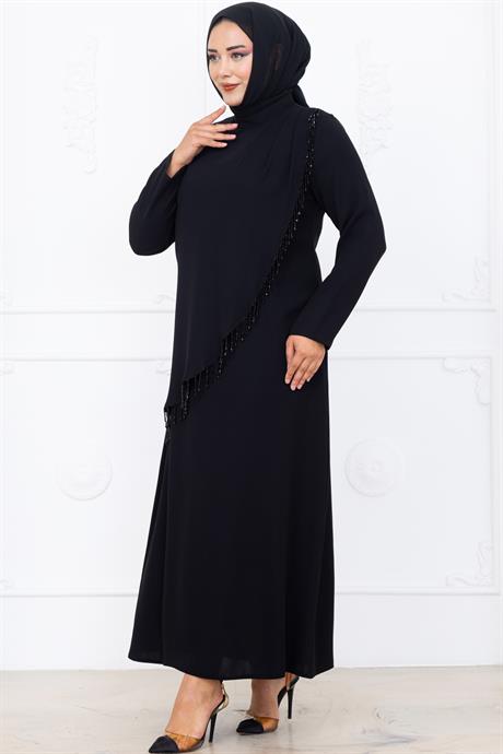 Melek Tesettür Abiye Siyah