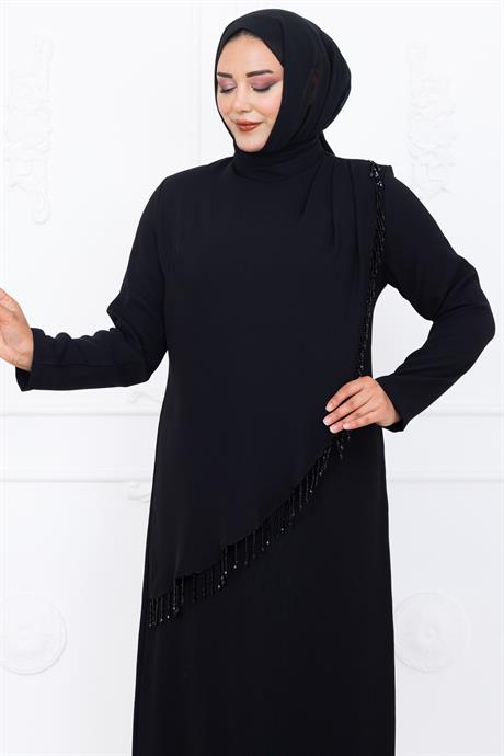 Melek Tesettür Abiye Siyah