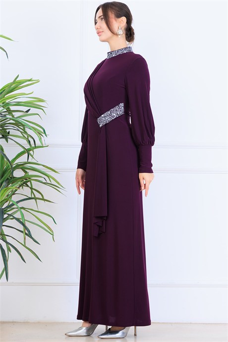 Melisa Tesettür Abiye Mürdüm