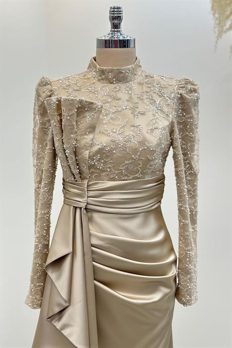 Merva Tesettür Abiye Gold