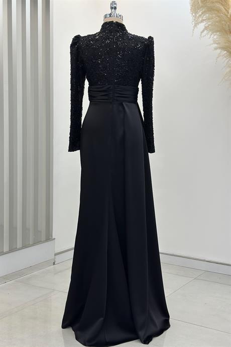 Merva Tesettür Abiye Siyah