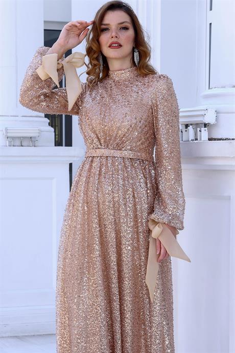 Merve Tesettür Abiye Gold