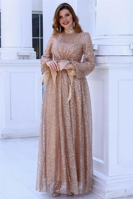 Merve Tesettür Abiye Gold