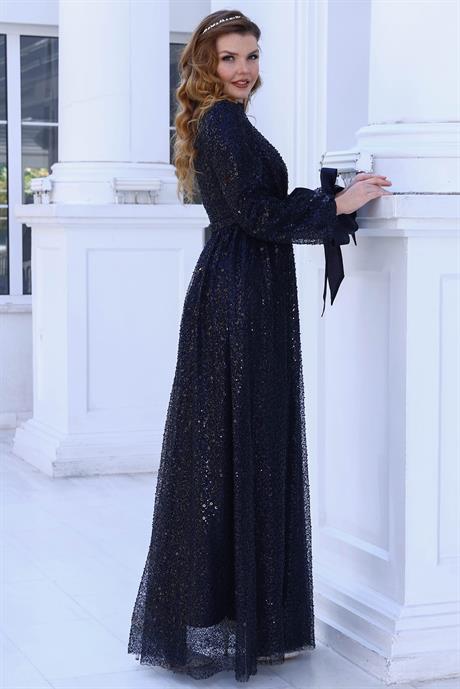 Merve Tesettür Abiye Siyah