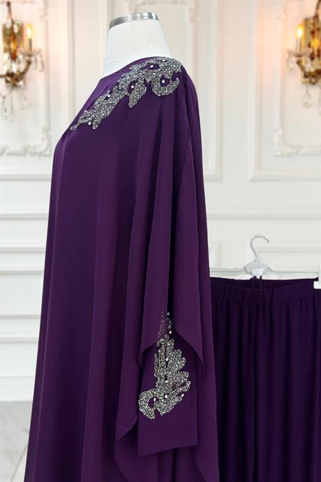 Mesture Tesettür Takım Mürdüm