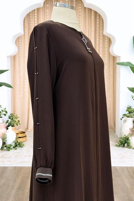 Meyra Tesettür Ferace Kahverengi