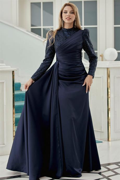 Mihri Tesettür Abiye Lacivert