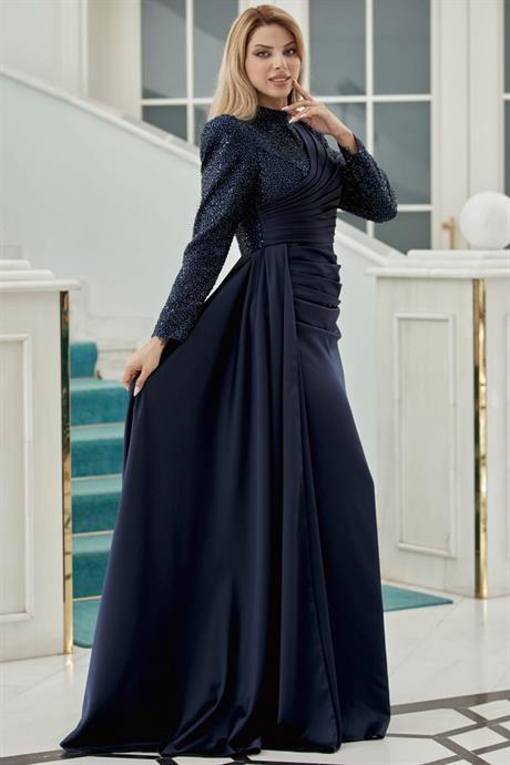 Mihri Tesettür Abiye Lacivert