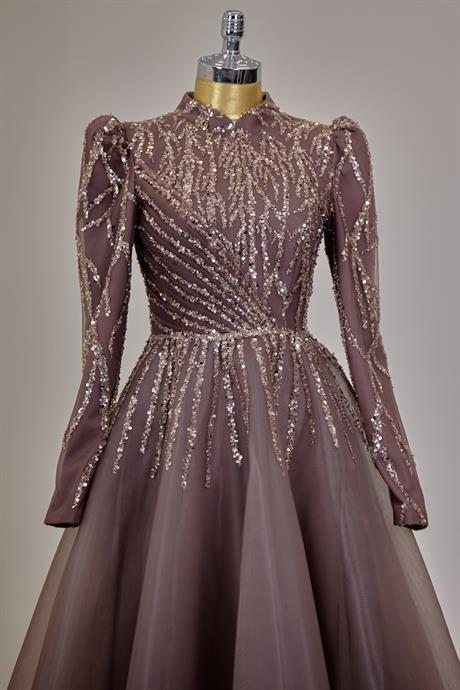 Mila Tesettür Abiye Kahve