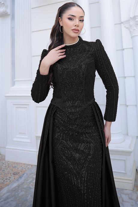Mila Tesettür Abiye Siyah