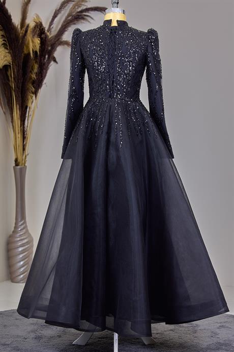 Mila Tesettür Abiye Siyah