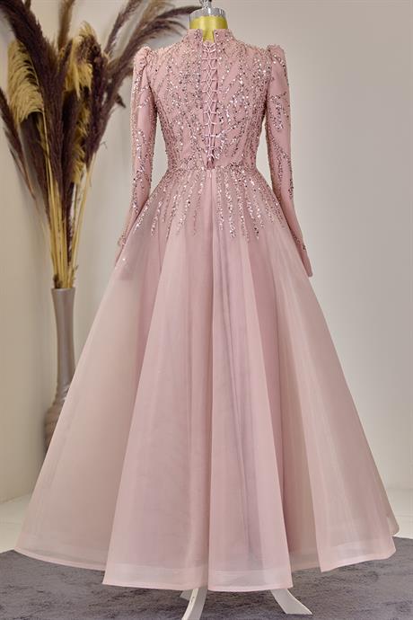 Mila Tesettür Abiye Somon