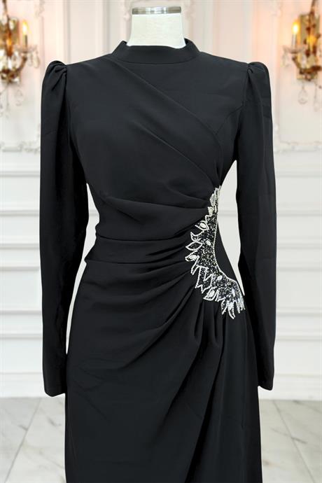 Miray Tesettür Abiye Siyah