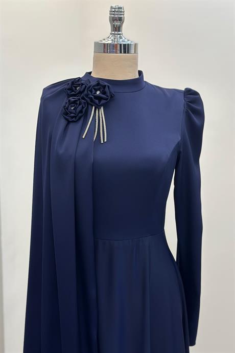 Molly Tesettür Abiye Lacivert